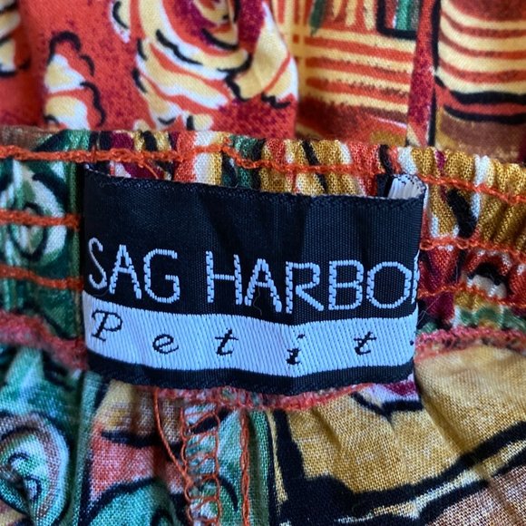 Sag Harbor Petite Vintage Floral Tropical Rayon Skirt - Picture 4 of 8